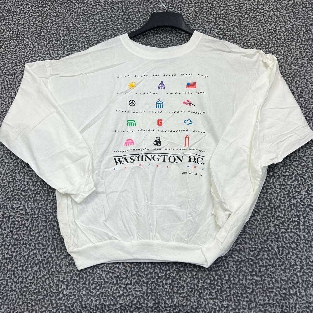 Vintage‎ Washington DC Shirt Men L/XL Cotton Republic Long Sleeve Deadstock New